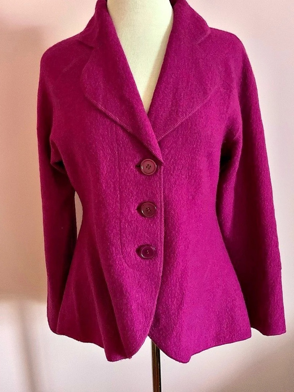 Spanner Pink Wool Blend Blazer Size Medium